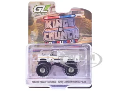1986 Chevrolet Silverado Monster Truck "Royal Canadian Mounted Police" White with Stripes "Kings of Crunch - Hot Pursuit" Special Edition 1/64 Diecast Model Car by Greenlight