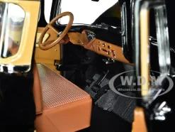 1957 Chevrolet 3100 Stepside Pickup Truck Black and Tan with Graphics Leinenkugle's Beer The Pride of Chippewa Falls 1/18 Diecast Model Auto World AW311