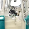 1957 Chevrolet 3100 Stepside Pickup Truck Lowrider Turquoise Metallic and White with White Interior Get Low Series 1/24 Diecast Model Car Motormax 79032tur