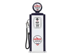 1957 Chevrolet Suburban "Chevron" Dark Blue with White Stripes and Chevron Gas Pump "Just Trucks" Series 1/24 Diecast Model Car by Jada
