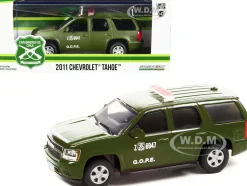 2011 Chevrolet Tahoe Police Car Matt Green Carabineros de Chile G.O.P.E. Grupo de Operaciones Policiales Especiales 1/43 Diecast Model Car Greenlight 86620