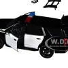 2025 Chevrolet Tahoe PPV Black and White "Builder's Kit" with Flashing Light Bar and Front and Rear Lights and Sounds 1/24 Diecast Model Car by Motormax