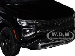 2025 Chevrolet Tahoe PPV Black and White "Builder's Kit" with Flashing Light Bar and Front and Rear Lights and Sounds 1/24 Diecast Model Car by Motormax