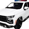 2025 Chevrolet Tahoe PPV White "Builder's Kit" with Flashing Light Bar and Front and Rear Lights and Sounds 1/24 Diecast Model Car by Motormax