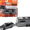 1997 Chevrolet Tahoe SWAT Custom Gray Metallic Black Twin Cities Police Camper Trailer Limited Edition 9892 pieces Worldwide Truck and Trailer Series 1/64 Diecast Model Car Johnny Lightning JLBT016-JLSP300A