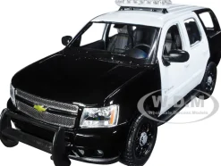 2008 Chevrolet Tahoe Unmarked Police Car Black White 1/24 Diecast Model Car Welly 22509