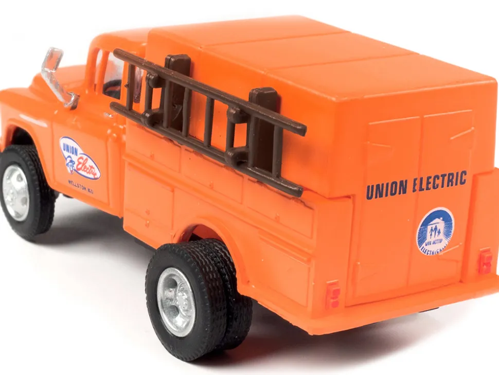 1955 Chevrolet Utility Truck Orange Union Electric 1/87 (HO) Scale Model Classic Metal Works 30651