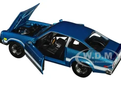 1974 Chevrolet Vega GT Blue Metallic with White Stripes Forgotten Classics Series 1/24 Diecast Model Car Motormax 79048BL