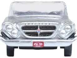 1961 Chrysler 300G Convertible Sheffield Silver Metallic 1/87 (HO) Scale Diecast Model Car by Oxford Diecast