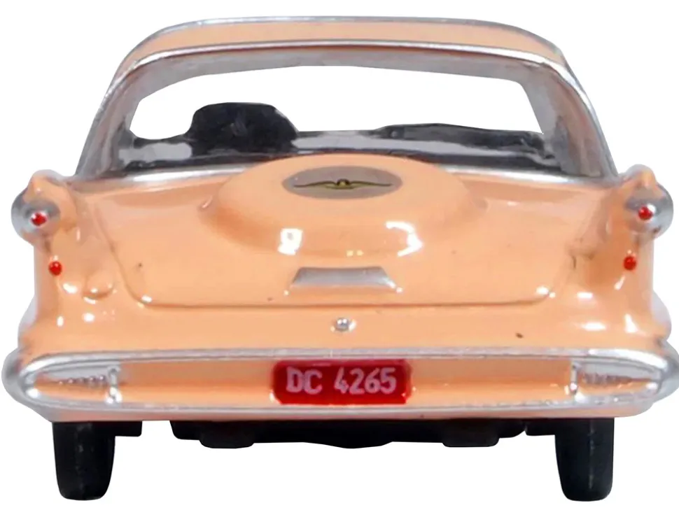 1959 Chrysler Imperial Crown 2 Door Hardtop Persian Pink White Top 1/87 HO Scale Diecast Model Car Oxford Diecast 87IC59001