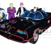 1966 Classic Batmobile with Diecast Batman The Joker The Penguin Plastic Robin Sitting Inside The Car Batman TV Series 1966 Hollywood Rides Series 1/24 Diecast Model Car Jada 33737