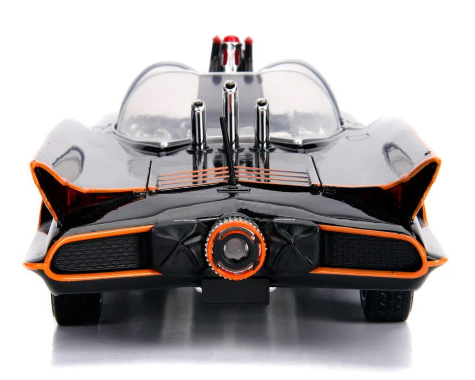 Classic TV Series Batmobile Working Lights Diecast Batman Robin Figures 80 Years Batman 1/18 Diecast Model Car Jada 98625