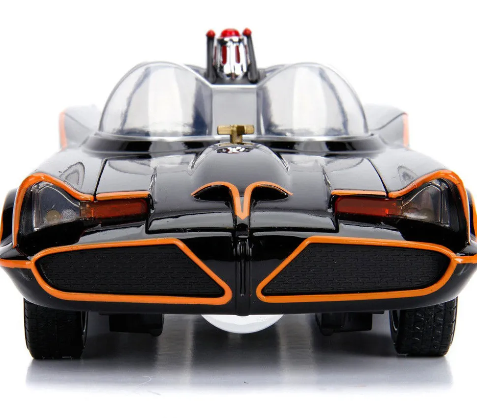 Classic TV Series Batmobile Working Lights Diecast Batman Robin Figures 80 Years Batman 1/18 Diecast Model Car Jada 98625