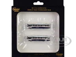 Cobus 3000 Passenger Bus White and Blue US Airways Shuttle Bus 2 Piece Set Gemini 200 Series Diecast Models GeminiJets G2USA573