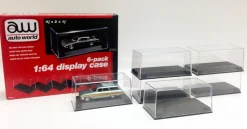6 Collectible Display Show Cases for 1/64 Scale Model Cars Auto World AWDC008