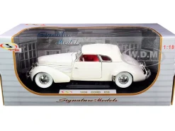 1936 Cord 810 Coupe White Red Interior 1/18 Diecast Model Car Signature Models 18108