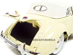 1936 Cord 810 Coupe Yellow Cream Top Red Interior 1/18 Diecast Model Car Signature Models 18108