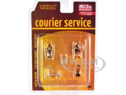 Courier Service 5 Piece Diecast Figures Set 2 Worker Figures 3 accessories Limited Edition 4800 pieces Worldwide 1/64 Scale Models American Diorama 76495