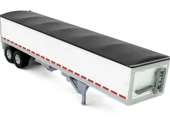 Covered Grain Trailer White with Black Tarp 1/87 (HO) Plastic Model Car by HO Logistics