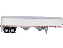Covered Grain Trailer White with Silver Tarp 1/87 (HO) Plastic Model Car by HO Logistics