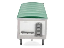 Covered Grain Trailer White with Green Tarp 1/87 (HO) Plastic Model Car by HO Logistics