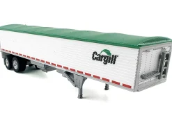 Covered Grain Trailer White with Green Tarp