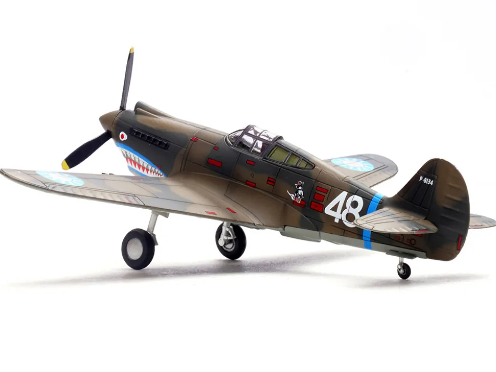 Curtiss P-40B/C Warhawk Fighter Aircraft "White 48, David Lee 'Tex' Hill, 2nd Squadron, Panda Bears, Chinese Air Force, Burma" (1942) 1st American Volunteer Group 1/72 Diecast Model Airplane by Legion