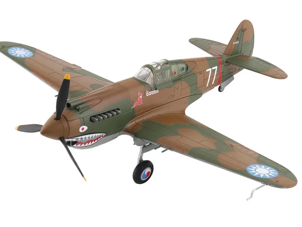 Curtiss P-40B Hawk 81-A2 Fighter-Bomber Aircraft "No.77, Robert Smith, 3rd Pursuit Squadron" (1941) American Volunteer Group in China "Air Power Series" 1/48 Diecast Model by Hobby Master