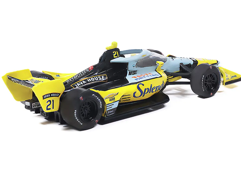 Dallara IndyCar #21 Christian Rasmussen "Splenda" Ed Carpenter Racing (Road Course Configuration) "NTT IndyCar Series" (2026) 1/64 Diecast Model Car by IXO Models