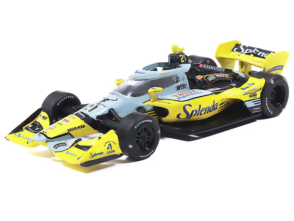 Dallara IndyCar #21 Christian Rasmussen "Splenda" Ed Carpenter Racing (Road Course Configuration) "NTT IndyCar Series" (2026) 1/64 Diecast Model Car by IXO Models