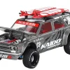 Datsun Kaido 510 Wagon 4x4 RHD (Right Hand Drive) "Kaido Offroad V1" Gray Metallic with Red Interior and Surfboards on Roof (Designed by Jun Imai) "Kaido House" Special 1/64 Diecast Model Car by Mini GT