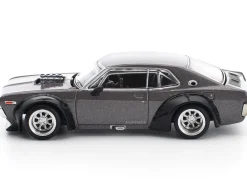 Datsun Laurel C130 RHD (Right Hand Drive) Gray Metallic 1/64 Diecast Model Car by Pop Race