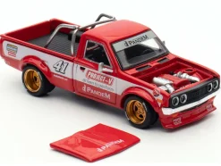 Datsun Pandem 620 Pickup Truck #41 Red Metallic with White Stripes and Graphics 