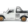Datsun Pandem 620 Pickup Truck "Rocket Bunny Racing" White with Graphics 1/64 Diecast Model Car by Pop Race