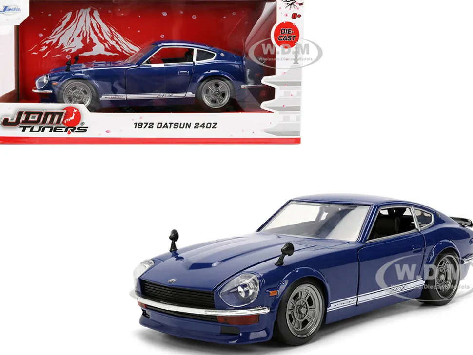 1972 Datsun 240Z Blue with White Stripes "JDM Tuners" Series 1/24 Diecast Model Car by Jada