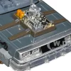DeLorean Brushed Metal Time Machine Train Wheel Version with Lights Back to the Future Part III 1990 Movie Hollywood Rides Series 1/24 Diecast Model Car Jada 34996