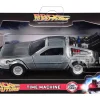 DeLorean DMC Time Machine Brushed Metal Back to the Future Part I 1985 Movie Hollywood Rides Series 1/32 Diecast Model Car Jada 32185