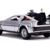 DeLorean DMC Time Machine Silver Back to the Future Part II 1989 Movie Hollywood Rides Series 1/32 Diecast Model Car Jada 30541