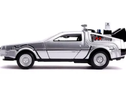 DeLorean DMC Time Machine Silver Back to the Future Part II 1989 Movie Hollywood Rides Series 1/32 Diecast Model Car Jada 30541