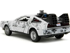 DMC DeLorean Time Machine Brushed Metal Frost Version Back to the Future 1985 Movie Hollywood Rides Series 1/32 Diecast Model Car Jada 34785