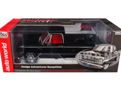 1979 Dodge Adventurer Sweptline Pickup Truck Black with Red Interior 