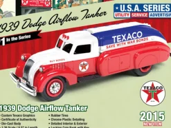1939 Dodge Airflow Tanker "Texaco" (2015) Series #1 1/38 Diecast Model Auto World CP7158