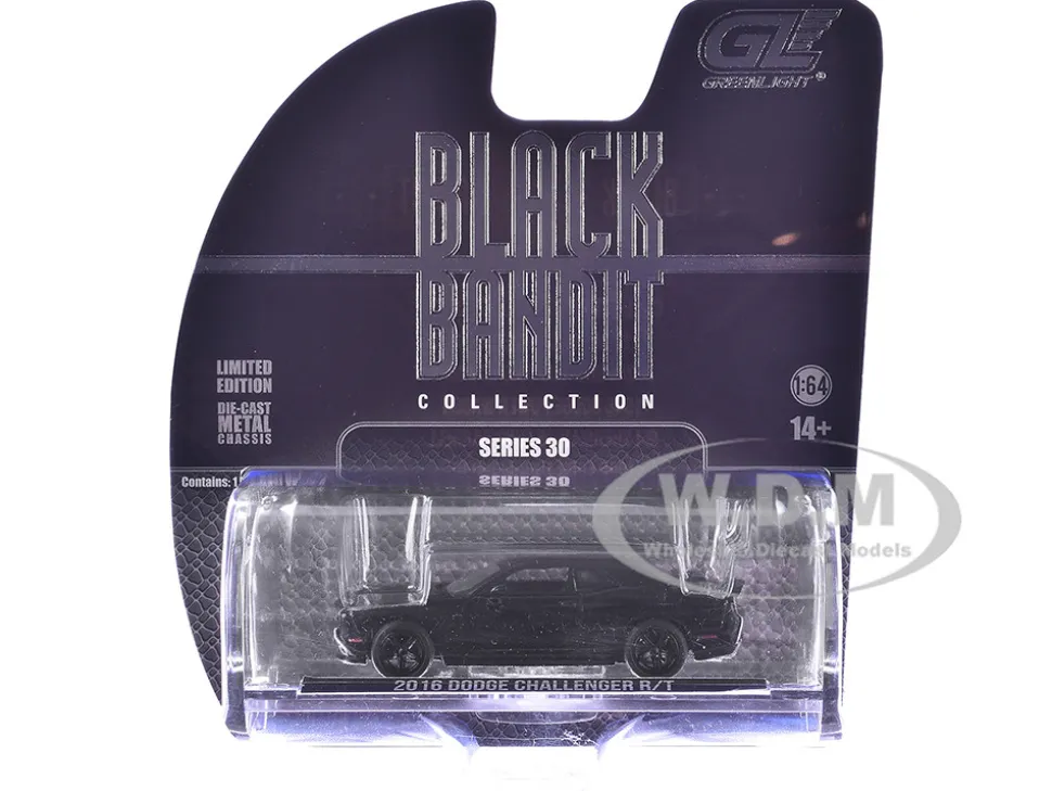 2016 Dodge Challenger R/T Hemi Black "Black Bandit" Series 30 1/64 Diecast Model Car by Greenlight