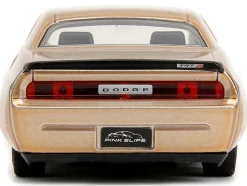 2012 Dodge Challenger SRT8 Gold Metallic with Black Hood Pink Slips Series 1/32 Diecast Model Car Jada 34855