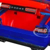 2015 Dodge Challenger SRT Hellcat Dark Blue Graphics Red Interior Thor Diecast Figure The Mighty Thor Marvel Series 1/24 Diecast Model Car Jada 32186