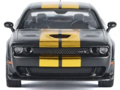 2018 Dodge Challenger SRT Hellcat Widebody Matt Black with Gold Stripes and Graphics 