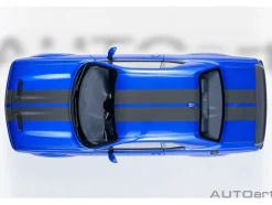 2022 Dodge Challenger SRT Jailbreak Indigo Blue Metallic with Carbon Stripes 1/18 Model Car by Autoart
