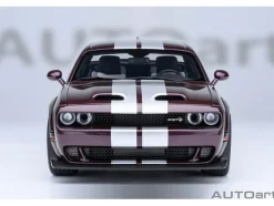 2022 Dodge Challenger SRT Jailbreak Hellraisin Purple with White Stripes 1/18 Model Car by Autoart