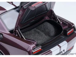 2022 Dodge Challenger SRT Jailbreak Hellraisin Purple with White Stripes 1/18 Model Car by Autoart