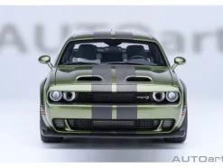 2022 Dodge Challenger SRT Jailbreak F8 Green with Carbon Stripes 1/18 Model Car by Autoart